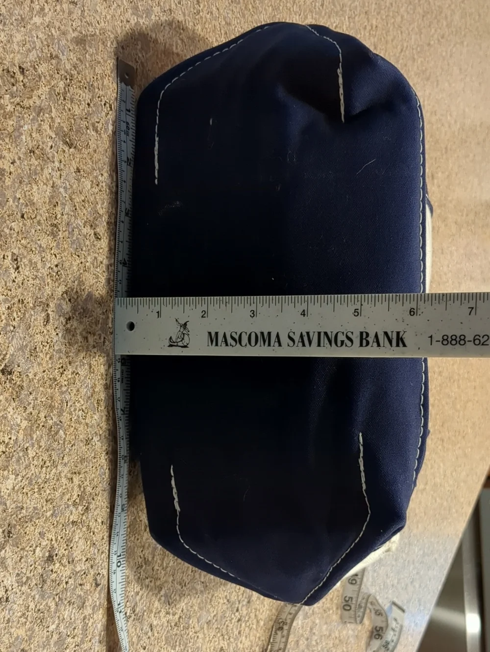 LL Bean Boat and Tote Small Open Top Navy Blue Vitalius Real Estate Logo